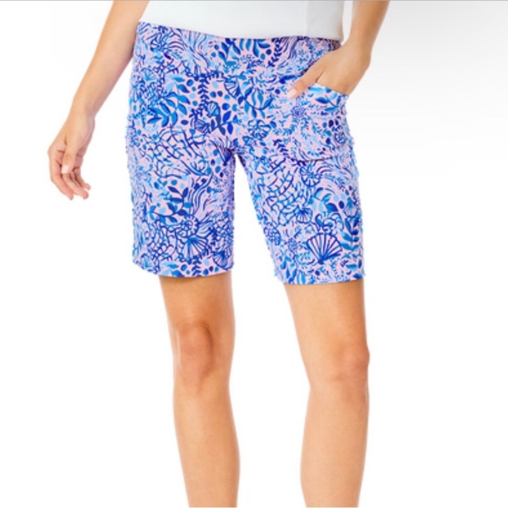 Lilly Pulitzer 💕 Luxletic Reid 9” Short Calla Lilly Pink High Tides Good Vibes